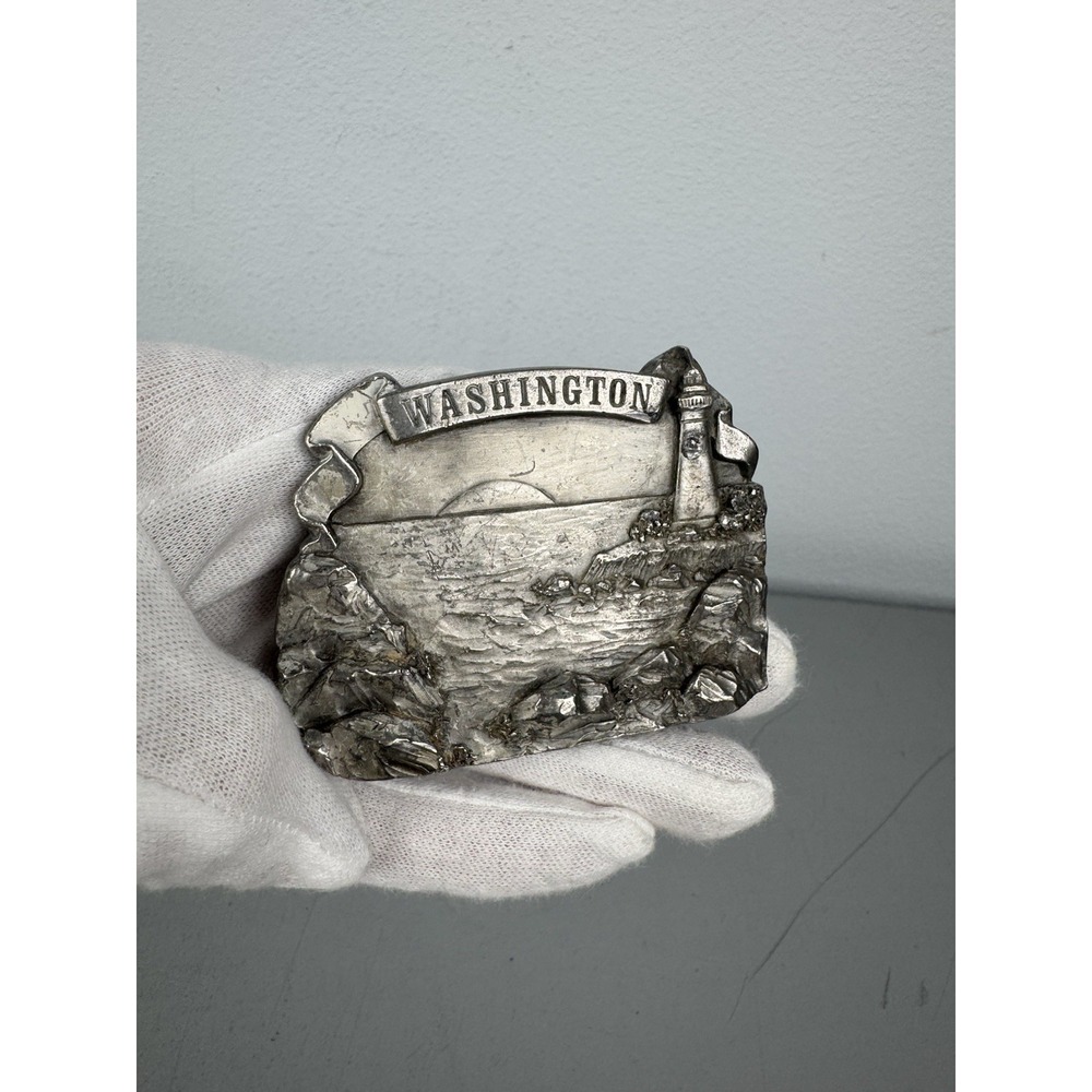 Vintage 1978 Washington State Belt Buckle Bergamot Brass Works USA Face Only